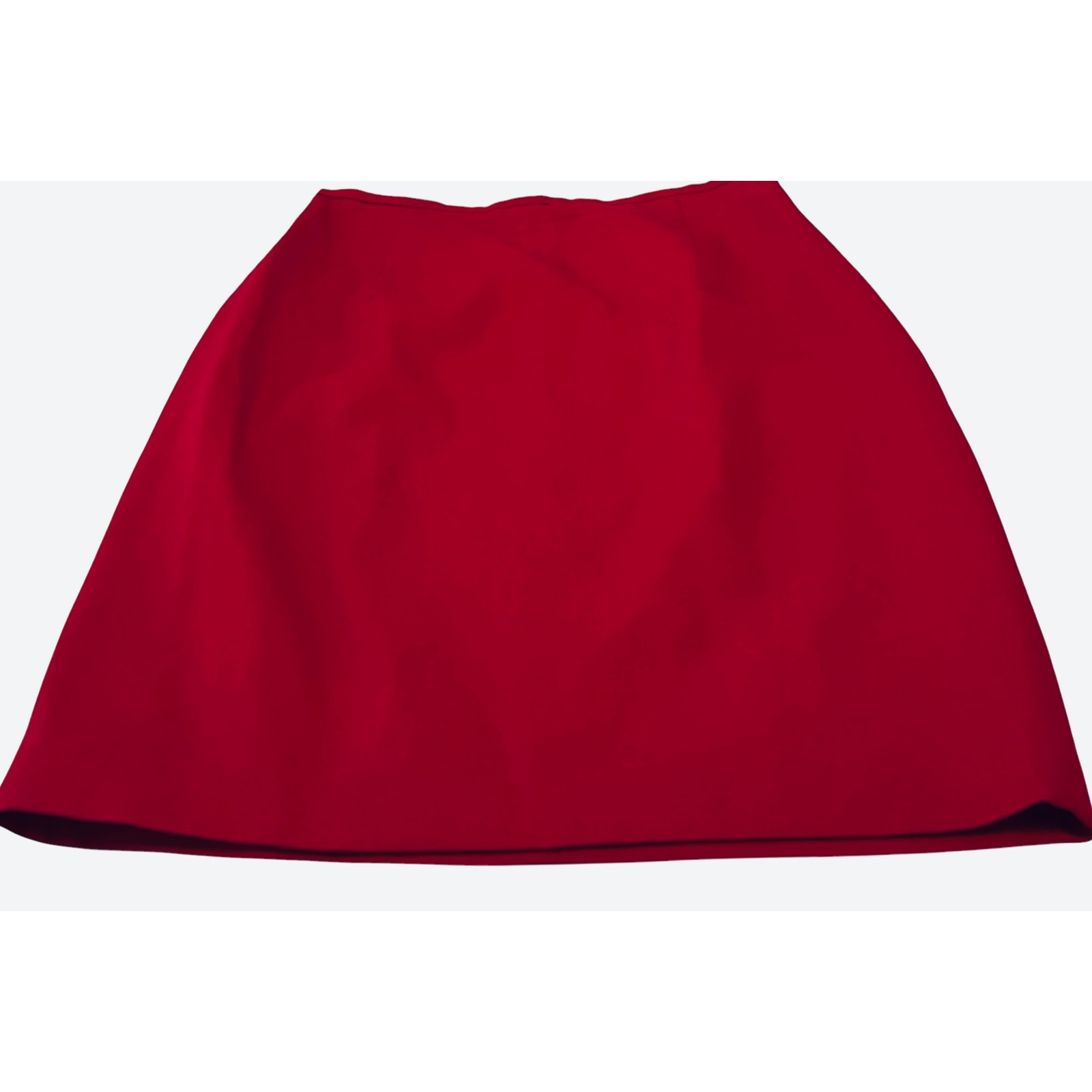 The Limited Flat Waist A-Line Midi Skirt, Womens, 8, Red, Back Zip, Pleats — image 3 of 8